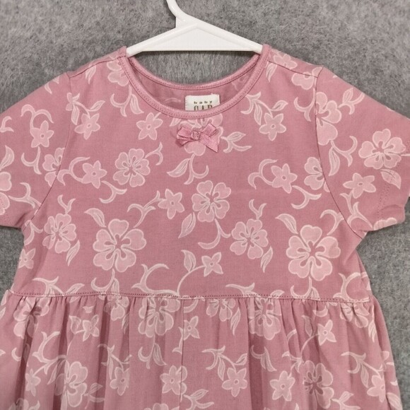 NEW! VTG baby GAP 1pc Romper Girls Size 12-18m Pink White Floral Stretch Knit - Picture 2 of 10